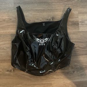 Cropped latex top